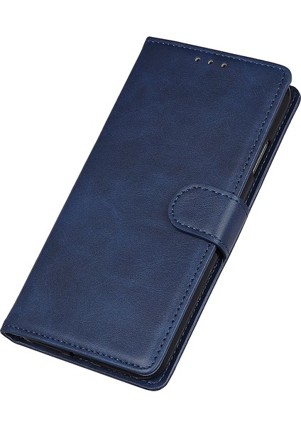 Mat Skin Pu Deri Cüzdan Kılıfı Xiaomi Redmi Not 8t-Mavi (Yurt Dışından)