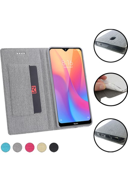 Dmx Çapraz Doku Kartı Tutucu Xiaomi Redmi 8A-GREY Için Mobil Kılıf (Yurt Dışından)