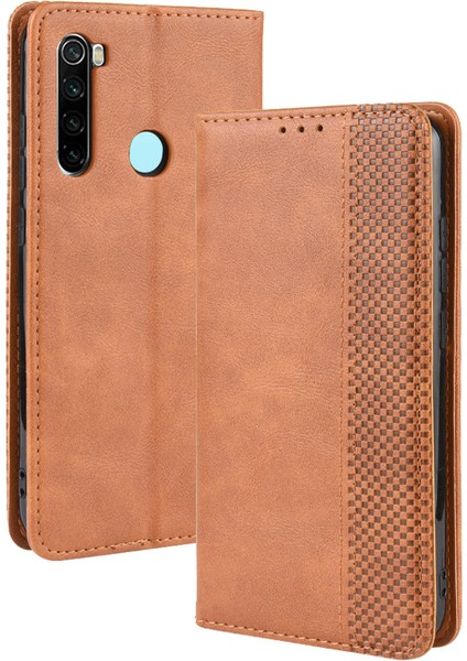 Xiaomi Redmi Için Retro Otomatik Emici Deri Kasa Kapağı 8t-Kahverengi (Yurt Dışından)