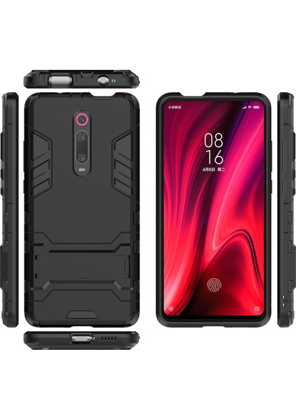 Xiaomi Redmi K20/K20 Pro/mi 9t/mi 9t Pro-Black Için Kickstand ile Plastik+Tpu Hibrit Telefon Kabuğu (Yurt Dışından)