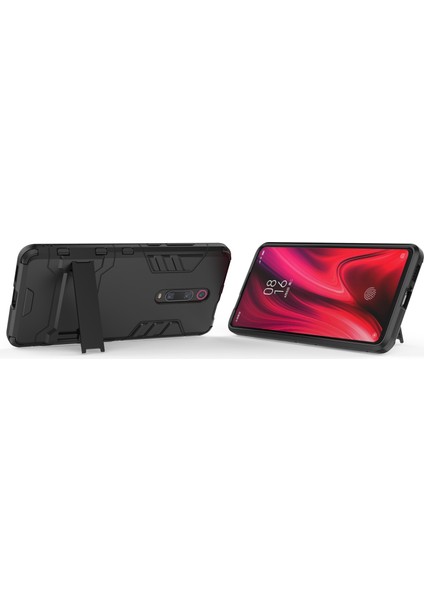 Xiaomi Redmi K20/K20 Pro/mi 9t/mi 9t Pro-Black Için Kickstand ile Plastik+Tpu Hibrit Telefon Kabuğu (Yurt Dışından)