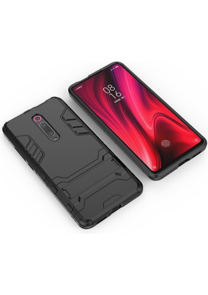 Xiaomi Redmi K20/K20 Pro/mi 9t/mi 9t Pro-Black Için Kickstand ile Plastik+Tpu Hibrit Telefon Kabuğu (Yurt Dışından)