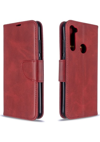 Xiaomi Redmi Için Pu Deri Cüzdan Stand Kılıf Kapağı Not 8t-Red (Yurt Dışından)