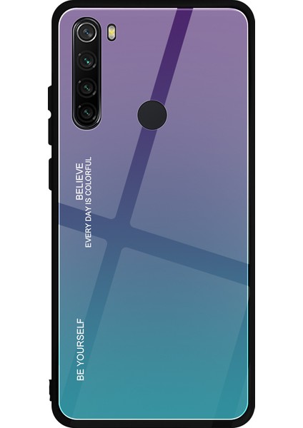 Gradyan Renk Cam+Pc+Tpu Hibrit Kılıf Xiaomi Redmi Note 8-Mor/mavi (Yurt Dışından)