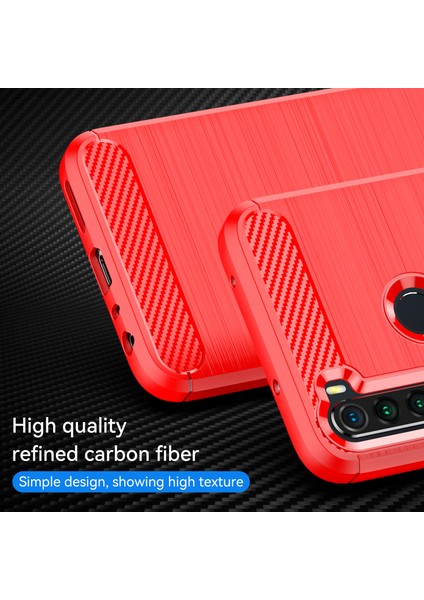 1.8mm Anti-Güz Esnek Tpu Koruyucu Koruma Koruma Kahraman Fırçalı Doku Telefon Kapağı Xiaomi Redmi Not 8/redmi Not 8 2021-KIRMIZI (Yurt Dışından)