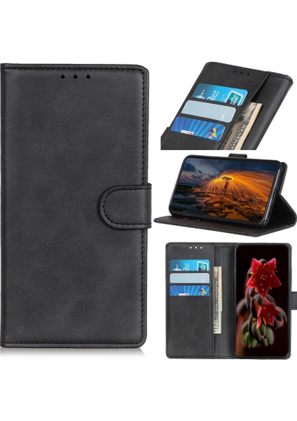 Mat Cilt Pu Deri Cüzdan Kılıfı Xiaomi Redmi Note 8t-Black (Yurt Dışından)