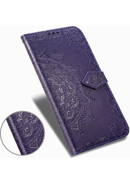Xiaomi Için Redmi Note 8 Profesyonel Kabartmalı Mandala Çiçek Cüzdan Deri Koruma Vaka-Doğum (Yurt Dışından)