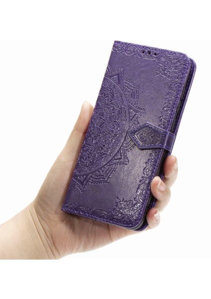 Xiaomi Için Redmi Note 8 Profesyonel Kabartmalı Mandala Çiçek Cüzdan Deri Koruma Vaka-Doğum (Yurt Dışından)