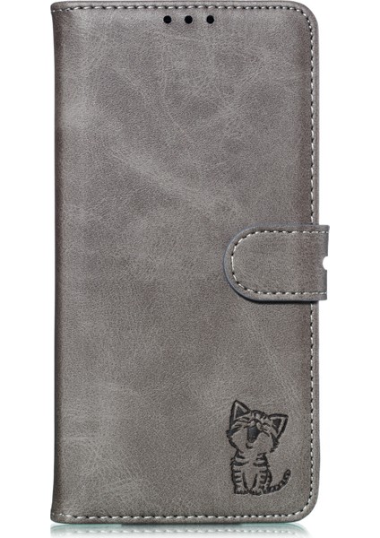 Xiaomi Redmi Için Baskılı Kedi Deseni Deri Cüzdan Stand Kılıfı Note 8 Pro-Grey (Yurt Dışından) fiyatları