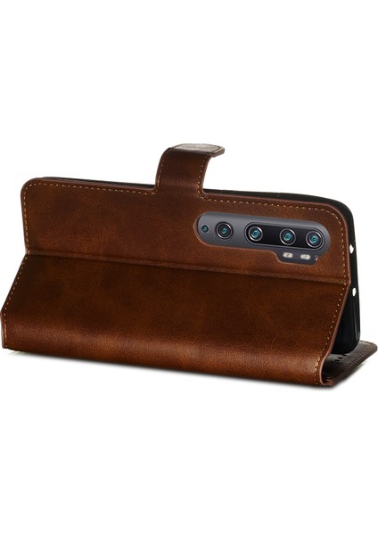 Cüzdan Stand Flip Deri Telefon Kılıfı Xiaomi Mi Note 10/mi Cc9 Pro/mi Note 10 Pro-Brown (Yurt Dışından)