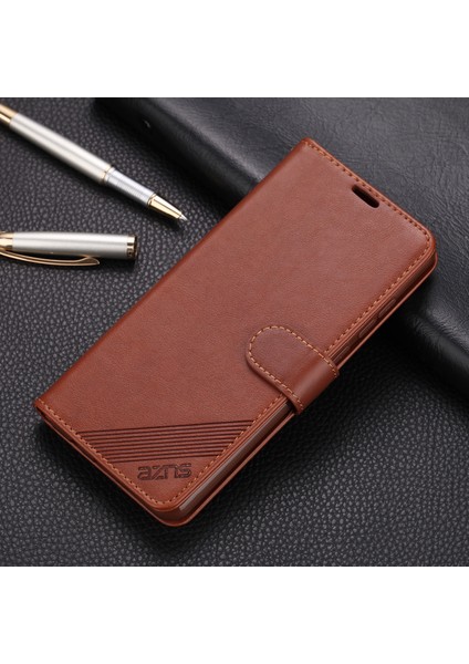 Xiaomi Redmi Için Pu Deri Cüzdan Standı Çantası Note 8 Pro-Coffee (Yurt Dışından)