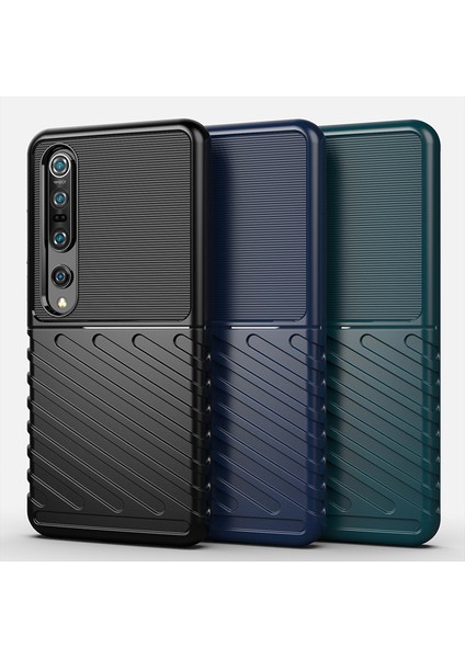 Xiaomi Mi 10 Pro-Black Için Twill Doku Yumuşak Tpu Geri Kılıf (Yurt Dışından)