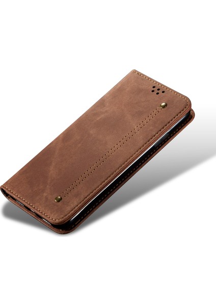 Xiaomi Redmi Için Retro Style Kot Ceza Deri Cüzdan Kılıfı Not 8-Coffee (Yurt Dışından)