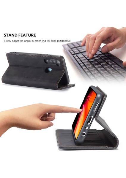Xiaomi Redmi Note 8-Black Için Otomatik Emilmiş Deri Cüzdan Stand Telefon Kaplama Kılıfı (Yurt Dışından) modelleri