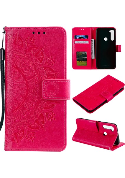 Xiaomi Redmi Için Çiçek Deri Cüzdan Kılıf Kapağı Not 8-Rose (Yurt Dışından)