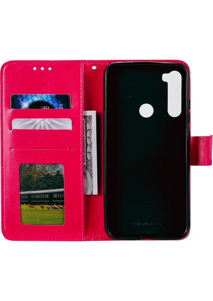 Xiaomi Redmi Için Çiçek Deri Cüzdan Kılıf Kapağı Not 8-Rose (Yurt Dışından)