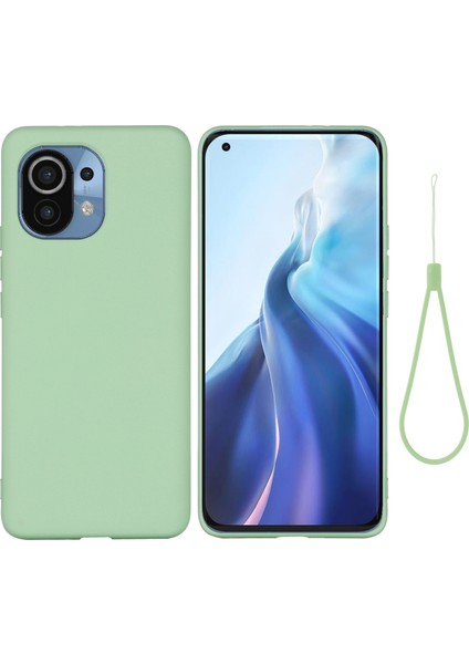 Düz Renkli Sıvı Silikon Telefon Koruyucu Kabuk Xiaomi Mi Için Kayışlı (Yurt Dışından)