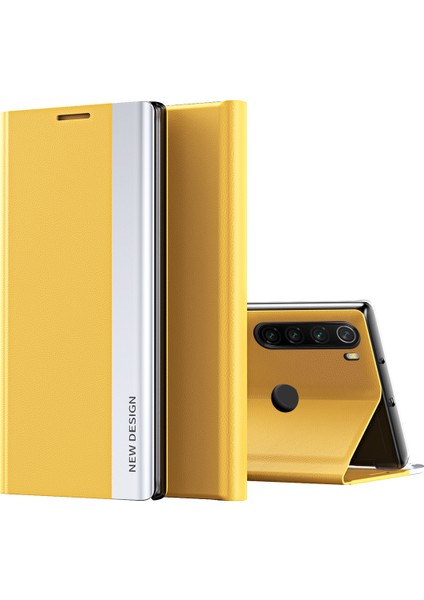 Pu Deri Otomatik Emici Stant Telefon Kılıfı Xiaomi Redmi Note 8t-Yüz (Yurt Dışından)