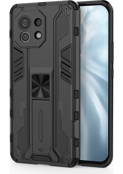 Pc+Tpu Combo Şok Geçirmez Telefon Kasası Koruyucusu Xiaomi Mi 11-Black Için Kickstand Tasarım (Yurt Dışından)