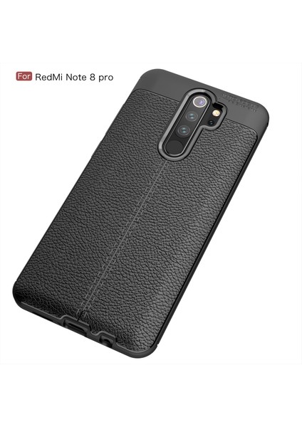 Xiaomi Redmi Için Litchi Doku Tpu Kılıfı Note 8 Pro-Black (Yurt Dışından) fiyatları