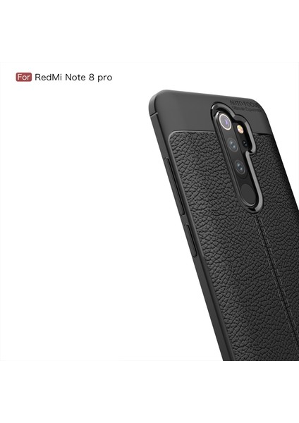 Xiaomi Redmi Için Litchi Doku Tpu Kılıfı Note 8 Pro-Black (Yurt Dışından) fırsatları