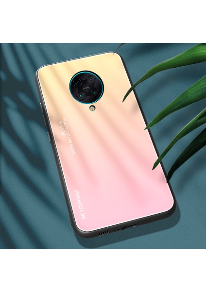 Xiaomi Redmi K30 Pro-Altın Pembesi Için Gradyan Renk Temsilli Cam+Pc+Tpu Hibrit Kılıf (Yurt Dışından)