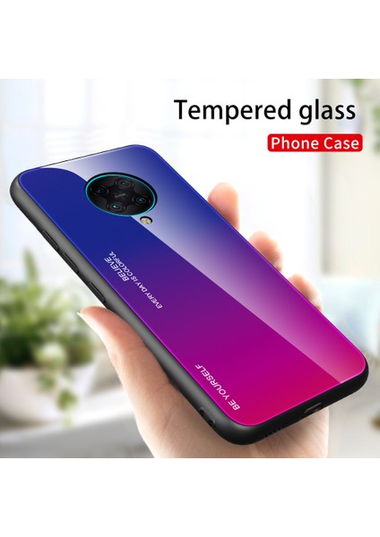 4U Sky Xiaomi Redmi K30 Pro-Blue Rose Için Gradyan Renk Temsilli Cam+Pc+Tpu Hibrit Kılıf (Yurt Dışından)