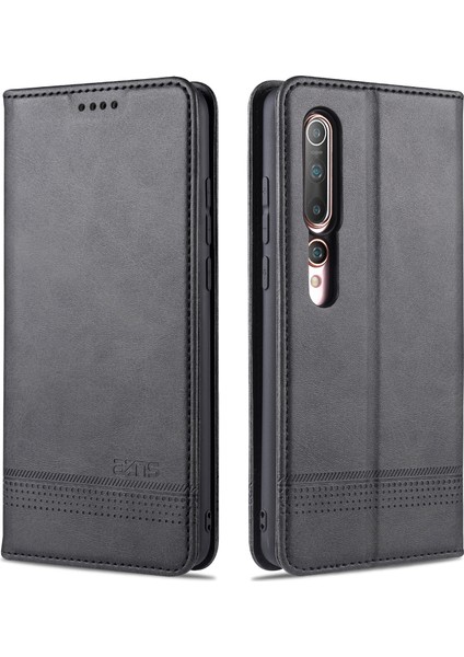 Xiaomi Mi 10/10 Pro Phone Cover-Black Için Otomatik Emilmiş Deri Cüzdan Stand Kılıfı (Yurt Dışından)