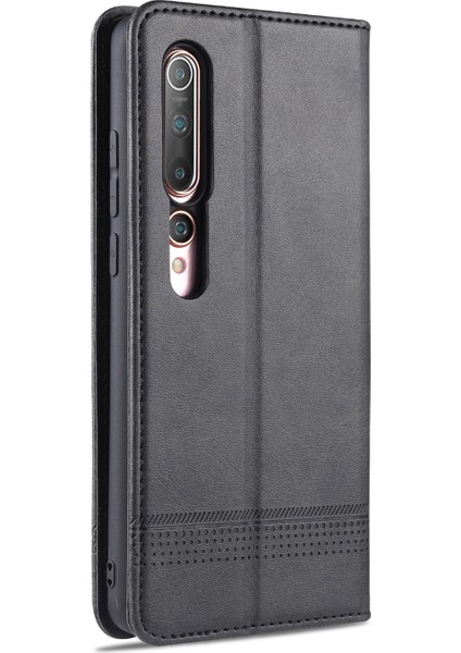 Xiaomi Mi 10/10 Pro Phone Cover-Black Için Otomatik Emilmiş Deri Cüzdan Stand Kılıfı (Yurt Dışından)