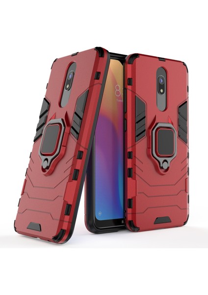 Xiaomi Redmi 8A-KIRMIZI Için Serin Koruma Parmak Yüzüğü Kickstand Pc+Tpu Hibrid Kabuk (Yurt Dışından)