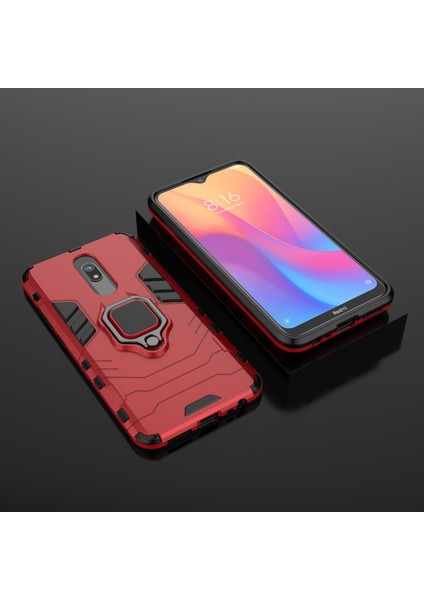 Xiaomi Redmi 8A-KIRMIZI Için Serin Koruma Parmak Yüzüğü Kickstand Pc+Tpu Hibrid Kabuk (Yurt Dışından)