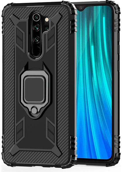 Xiaomi Redmi Note 8 Pro-Black Için Parmak Yüzüğü Kickstand ile Şok Geçirmez Tpu Telefon Kapağı (Yurt Dışından) fırsatları