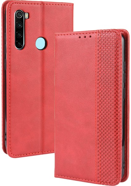 Xiaomi Redmi Için Retro Otomatik Emici Deri Kasa Kapağı 8t-Kırmızı (Yurt Dışından)