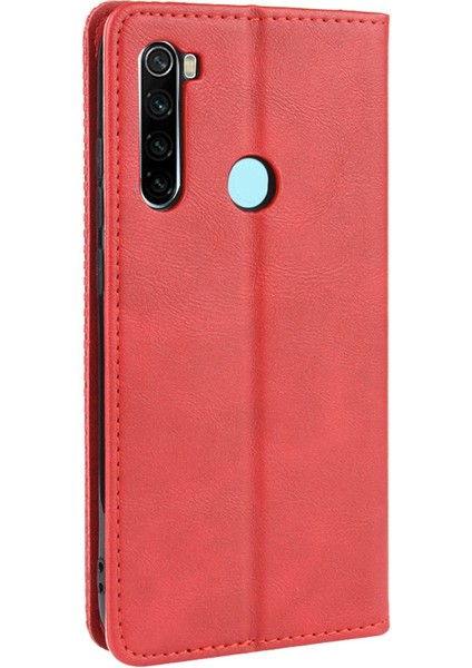 Xiaomi Redmi Için Retro Otomatik Emici Deri Kasa Kapağı 8t-Kırmızı (Yurt Dışından)