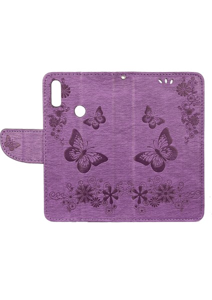 Baskı Kelebek Çiçekler Deri Stand Cüzdan Folio Kılıfı Xiaomi Redmi Not 7s/not 7/not 7 Pro (Hindistan) -Purle (Yurt Dışından)