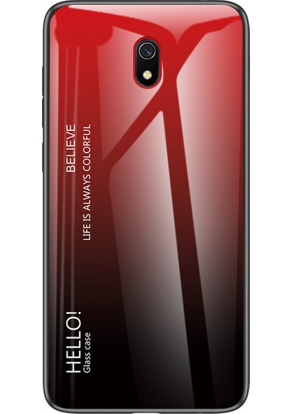 Xiaomi Redmi 8A-KIRMIZI Için Gradyan Renk Temperli Cam+Pc+Tpu Hibrit Kasa (Yurt Dışından)