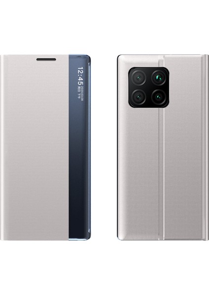 Xiaomi Mi 11 Için Pencere Deri Kasasını Görüntüleyin, Flip Stant Telefon Koruyucusu Kabuk-Gri (Yurt Dışından)