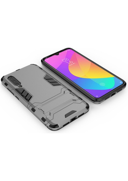 4U Sky Xiaomi Mi 9 Lite/ Mi Cc9/ Mi Cc9 Meitu-Grey Için Kickstand ile Plastik+Tpu Hibrit Kılıf (Yurt Dışından)