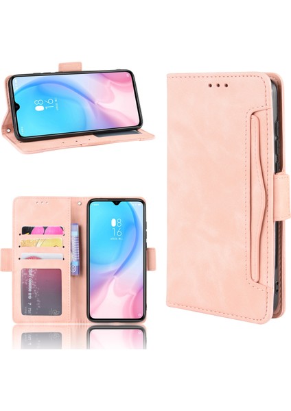 Deri Cüzdan Stand Hücre Kaplama Kılıfı Xiaomi Mi 9 Lite/ Mi Cc9/ Mı Cc9 Meitu Edition-Pink Için Birden Fazla Kart Yuvası (Yurt Dışından)