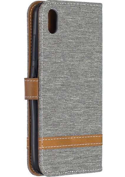 Xiaomi Redmi 7A-GREY Için Çeşitli Kot Ceza Deri Cüzdan Kılıfı (Yurt Dışından)