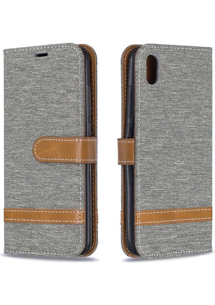 Xiaomi Redmi 7A-GREY Için Çeşitli Kot Ceza Deri Cüzdan Kılıfı (Yurt Dışından)