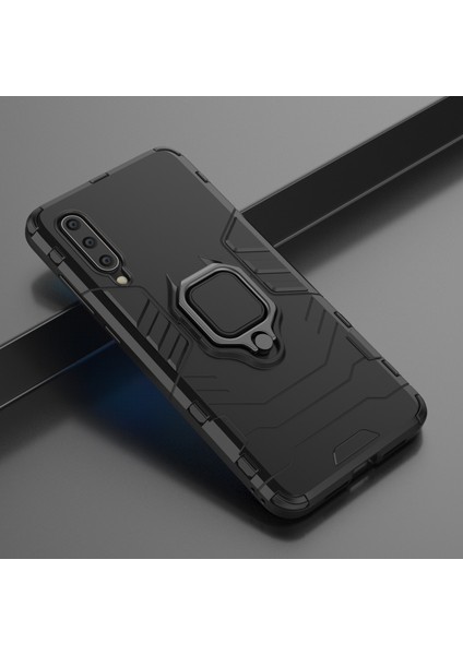 Serin Koruma Halka Tutucusu Kickstand Pc Tpu Hibrid Kılıfı Xiaomi Mi 9-Black (Yurt Dışından)