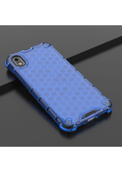 Petek Deseni Tpu+Pc Hibrit Şok Geçirmez Telefon Iletimi Xiaomi Redmi 7A-BLUE (Yurt Dışından)