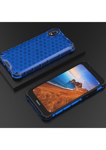 Petek Deseni Tpu+Pc Hibrit Şok Geçirmez Telefon Iletimi Xiaomi Redmi 7A-BLUE (Yurt Dışından)