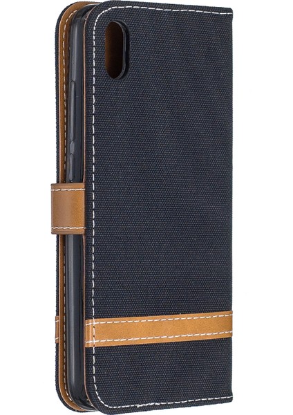 Xiaomi Redmi 7A-BLACK Için Çeşitli Kot Ceza Deri Cüzdan Kılıfı (Yurt Dışından)