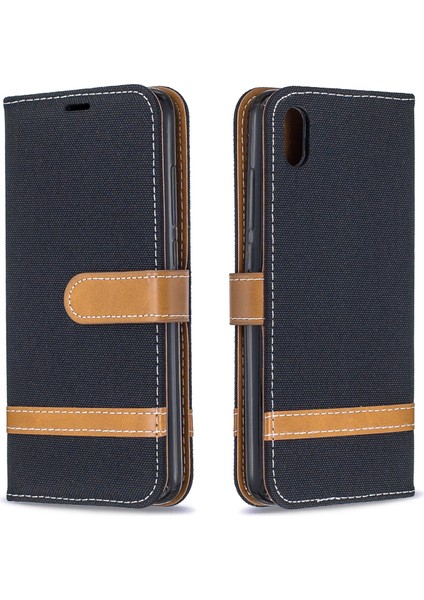 Xiaomi Redmi 7A-BLACK Için Çeşitli Kot Ceza Deri Cüzdan Kılıfı (Yurt Dışından)