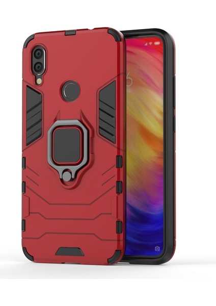 Xiaomi Redmi Not 7s /not 7 /note 7 Pro (Hindistan) -Red Için Cool Guard Ring Tutucu Kickstand Pc Tpu Hibrit Kılıf (Yurt Dışından)