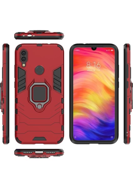 Xiaomi Redmi Not 7s /not 7 /note 7 Pro (Hindistan) -Red Için Cool Guard Ring Tutucu Kickstand Pc Tpu Hibrit Kılıf (Yurt Dışından)