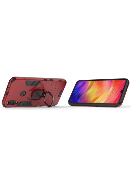 Xiaomi Redmi Not 7s /not 7 /note 7 Pro (Hindistan) -Red Için Cool Guard Ring Tutucu Kickstand Pc Tpu Hibrit Kılıf (Yurt Dışından)