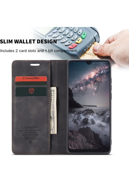 Xiaomi Mi 9-Black Için Otomatik Emilmiş Retro Business Deri Cüzdan Stand Telefon Kılıfı (Yurt Dışından)